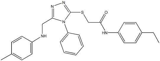 N-(4-ethylphenyl)-2-{[4-phenyl-5-(4-toluidinomethyl)-4H-1,2,4-triazol-3-yl]sulfanyl}acetamide Structure