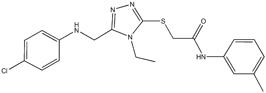 2-({5-[(4-chloroanilino)methyl]-4-ethyl-4H-1,2,4-triazol-3-yl}sulfanyl)-N-(3-methylphenyl)acetamide 구조식 이미지