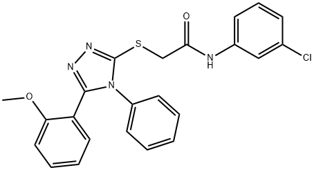 N-(3-chlorophenyl)-2-{[5-(2-methoxyphenyl)-4-phenyl-4H-1,2,4-triazol-3-yl]sulfanyl}acetamide 구조식 이미지