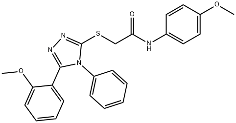 N-[4-(methyloxy)phenyl]-2-({5-[2-(methyloxy)phenyl]-4-phenyl-4H-1,2,4-triazol-3-yl}sulfanyl)acetamide 구조식 이미지