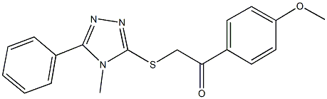 1-(4-methoxyphenyl)-2-[(4-methyl-5-phenyl-4H-1,2,4-triazol-3-yl)sulfanyl]ethanone Structure