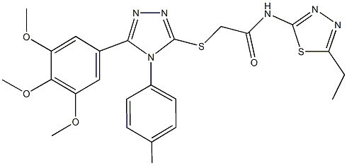 N-(5-ethyl-1,3,4-thiadiazol-2-yl)-2-{[4-(4-methylphenyl)-5-(3,4,5-trimethoxyphenyl)-4H-1,2,4-triazol-3-yl]sulfanyl}acetamide Structure