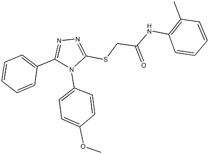 2-{[4-(4-methoxyphenyl)-5-phenyl-4H-1,2,4-triazol-3-yl]sulfanyl}-N-(2-methylphenyl)acetamide 구조식 이미지