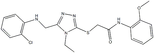 2-({5-[(2-chloroanilino)methyl]-4-ethyl-4H-1,2,4-triazol-3-yl}sulfanyl)-N-(2-methoxyphenyl)acetamide 구조식 이미지