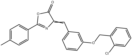 4-{3-[(2-chlorobenzyl)oxy]benzylidene}-2-(4-methylphenyl)-1,3-oxazol-5(4H)-one 구조식 이미지