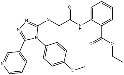 ethyl 2-[({[4-(4-methoxyphenyl)-5-(3-pyridinyl)-4H-1,2,4-triazol-3-yl]sulfanyl}acetyl)amino]benzoate 구조식 이미지