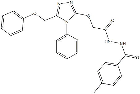 N'-(4-methylbenzoyl)-2-{[5-(phenoxymethyl)-4-phenyl-4H-1,2,4-triazol-3-yl]sulfanyl}acetohydrazide Structure