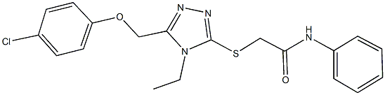 2-({5-[(4-chlorophenoxy)methyl]-4-ethyl-4H-1,2,4-triazol-3-yl}sulfanyl)-N-phenylacetamide Structure