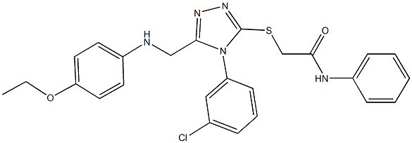 2-({4-(3-chlorophenyl)-5-[(4-ethoxyanilino)methyl]-4H-1,2,4-triazol-3-yl}sulfanyl)-N-phenylacetamide Structure