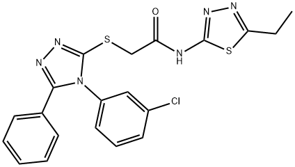 2-{[4-(3-chlorophenyl)-5-phenyl-4H-1,2,4-triazol-3-yl]sulfanyl}-N-(5-ethyl-1,3,4-thiadiazol-2-yl)acetamide Structure