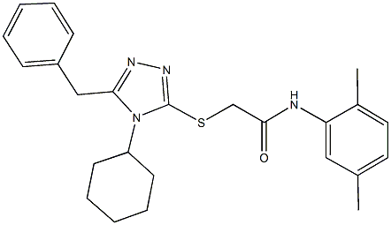 2-[(5-benzyl-4-cyclohexyl-4H-1,2,4-triazol-3-yl)sulfanyl]-N-(2,5-dimethylphenyl)acetamide Structure