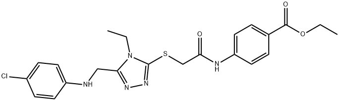 ethyl 4-{[({5-[(4-chloroanilino)methyl]-4-ethyl-4H-1,2,4-triazol-3-yl}sulfanyl)acetyl]amino}benzoate 구조식 이미지