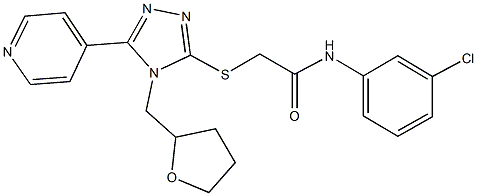 N-(3-chlorophenyl)-2-{[5-(4-pyridinyl)-4-(tetrahydro-2-furanylmethyl)-4H-1,2,4-triazol-3-yl]sulfanyl}acetamide 구조식 이미지