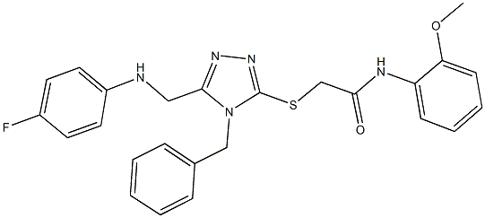 2-({4-benzyl-5-[(4-fluoroanilino)methyl]-4H-1,2,4-triazol-3-yl}sulfanyl)-N-(2-methoxyphenyl)acetamide Structure