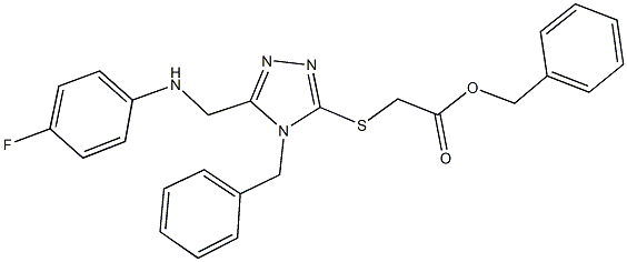 benzyl ({4-benzyl-5-[(4-fluoroanilino)methyl]-4H-1,2,4-triazol-3-yl}sulfanyl)acetate 구조식 이미지