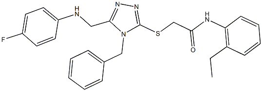 2-({4-benzyl-5-[(4-fluoroanilino)methyl]-4H-1,2,4-triazol-3-yl}sulfanyl)-N-(2-ethylphenyl)acetamide Structure