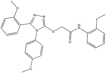 N-(2-ethylphenyl)-2-{[5-(2-methoxyphenyl)-4-(4-methoxyphenyl)-4H-1,2,4-triazol-3-yl]sulfanyl}acetamide Structure