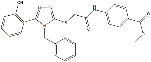 methyl 4-[({[4-benzyl-5-(2-hydroxyphenyl)-4H-1,2,4-triazol-3-yl]sulfanyl}acetyl)amino]benzoate 구조식 이미지