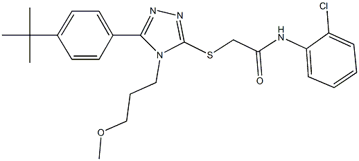 2-{[5-(4-tert-butylphenyl)-4-(3-methoxypropyl)-4H-1,2,4-triazol-3-yl]sulfanyl}-N-(2-chlorophenyl)acetamide Structure