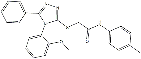 2-{[4-(2-methoxyphenyl)-5-phenyl-4H-1,2,4-triazol-3-yl]sulfanyl}-N-(4-methylphenyl)acetamide 구조식 이미지