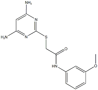 2-[(4,6-diamino-2-pyrimidinyl)sulfanyl]-N-(3-methoxyphenyl)acetamide 구조식 이미지
