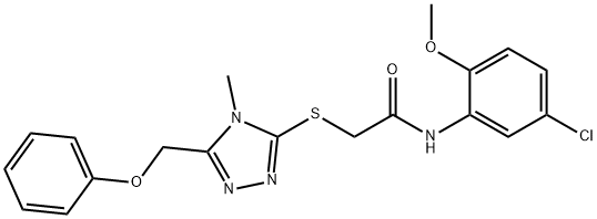 N-(5-chloro-2-methoxyphenyl)-2-{[4-methyl-5-(phenoxymethyl)-4H-1,2,4-triazol-3-yl]sulfanyl}acetamide 구조식 이미지