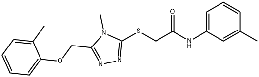 2-({4-methyl-5-[(2-methylphenoxy)methyl]-4H-1,2,4-triazol-3-yl}sulfanyl)-N-(3-methylphenyl)acetamide 구조식 이미지