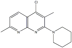 4-chloro-3,7-dimethyl-2-(1-piperidinyl)[1,8]naphthyridine 구조식 이미지