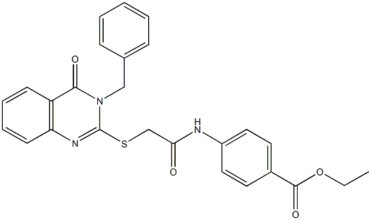 ethyl 4-({[(3-benzyl-4-oxo-3,4-dihydro-2-quinazolinyl)sulfanyl]acetyl}amino)benzoate 구조식 이미지