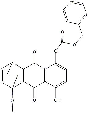 benzyl 8-hydroxy-12-methoxy-3,10-dioxotetracyclo[10.2.2.0~2,11~.0~4,9~]hexadeca-4,6,8,13-tetraen-5-yl carbonate Structure