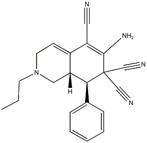 6-amino-8-phenyl-2-propyl-2,3,8,8a-tetrahydro-5,7,7(1H)-isoquinolinetricarbonitrile 구조식 이미지