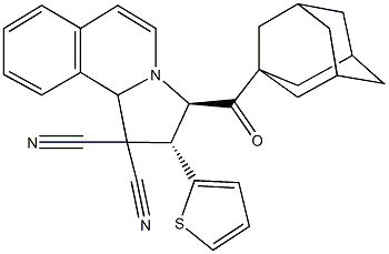3-(1-adamantylcarbonyl)-2-(2-thienyl)-2,3-dihydropyrrolo[2,1-a]isoquinoline-1,1(10bH)-dicarbonitrile Structure