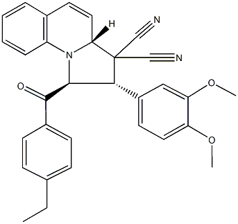 2-(3,4-dimethoxyphenyl)-1-(4-ethylbenzoyl)-1,2-dihydropyrrolo[1,2-a]quinoline-3,3(3aH)-dicarbonitrile 구조식 이미지