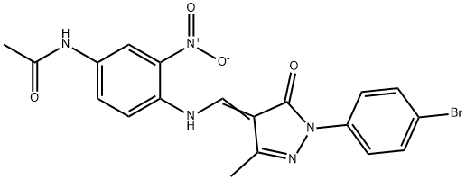 N-{4-({[1-(4-bromophenyl)-3-methyl-5-oxo-1,5-dihydro-4H-pyrazol-4-ylidene]methyl}amino)-3-nitrophenyl}acetamide Structure