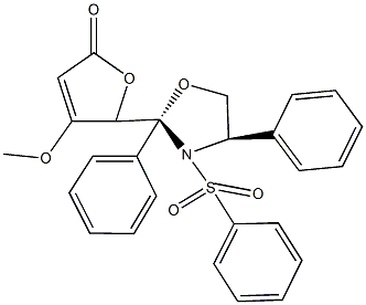5-[2,4-diphenyl-3-(phenylsulfonyl)-1,3-oxazolidin-2-yl]-4-methoxy-2(5H)-furanone Structure