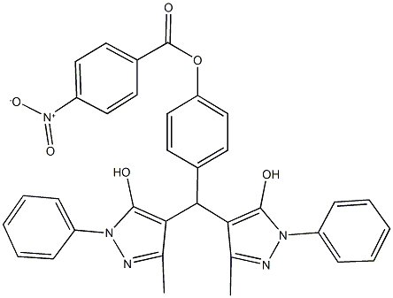 4-[bis(5-hydroxy-3-methyl-1-phenyl-1H-pyrazol-4-yl)methyl]phenyl 4-nitrobenzoate Structure