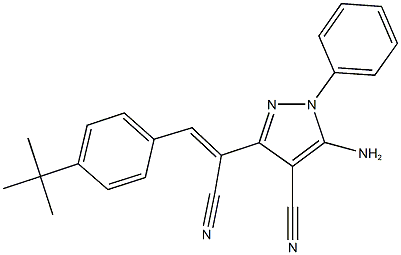 5-amino-3-[2-(4-tert-butylphenyl)-1-cyanovinyl]-1-phenyl-1H-pyrazole-4-carbonitrile Structure