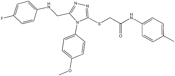 2-{[5-[(4-fluoroanilino)methyl]-4-(4-methoxyphenyl)-4H-1,2,4-triazol-3-yl]sulfanyl}-N-(4-methylphenyl)acetamide 구조식 이미지