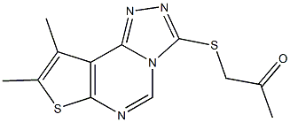 1-[(8,9-dimethylthieno[3,2-e][1,2,4]triazolo[4,3-c]pyrimidin-3-yl)sulfanyl]acetone 구조식 이미지