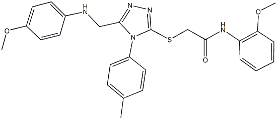 2-{[5-[(4-methoxyanilino)methyl]-4-(4-methylphenyl)-4H-1,2,4-triazol-3-yl]sulfanyl}-N-(2-methoxyphenyl)acetamide 구조식 이미지