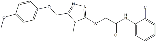 N-(2-chlorophenyl)-2-({5-[(4-methoxyphenoxy)methyl]-4-methyl-4H-1,2,4-triazol-3-yl}sulfanyl)acetamide 구조식 이미지