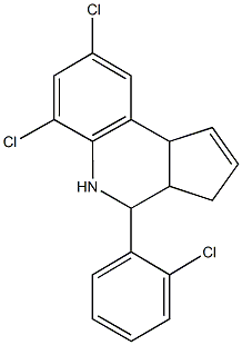 6,8-dichloro-4-(2-chlorophenyl)-3a,4,5,9b-tetrahydro-3H-cyclopenta[c]quinoline 구조식 이미지