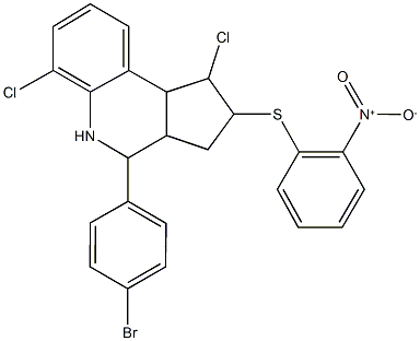 4-(4-bromophenyl)-1,6-dichloro-2-({2-nitrophenyl}sulfanyl)-2,3,3a,4,5,9b-hexahydro-1H-cyclopenta[c]quinoline 구조식 이미지
