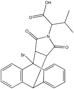 2-(1-bromo-16,18-dioxo-17-azapentacyclo[6.6.5.0~2,7~.0~9,14~.0~15,19~]nonadeca-2,4,6,9,11,13-hexaen-17-yl)-3-methylbutanoic acid Structure