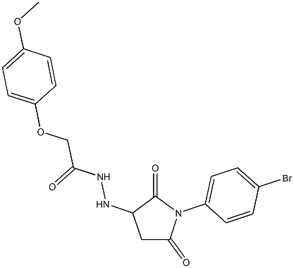 N'-[1-(4-bromophenyl)-2,5-dioxopyrrolidin-3-yl]-2-{[4-(methyloxy)phenyl]oxy}acetohydrazide 구조식 이미지