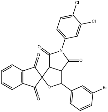 5-(3,4-dichlorophenyl)-3-(3-bromophenyl)-4,6-dioxohexahydrospiro(1H-furo[3,4-c]pyrrole-1,2'-[1,3]-dioxoindane) Structure