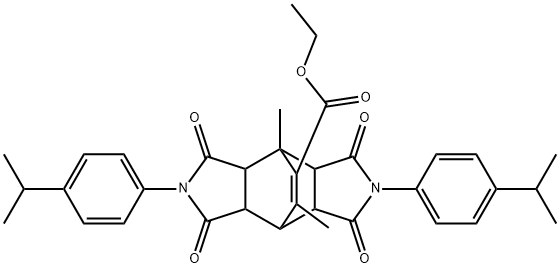 ethyl 4,10-bis(4-isopropylphenyl)-1,14-dimethyl-3,5,9,11-tetraoxo-4,10-diazatetracyclo[5.5.2.0~2,6~.0~8,12~]tetradec-13-ene-13-carboxylate 구조식 이미지