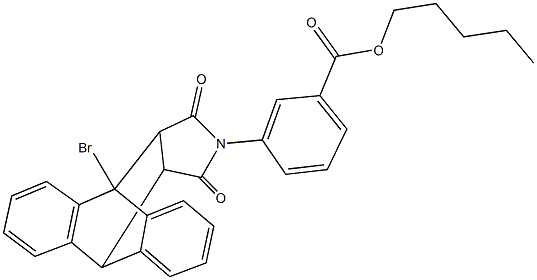 pentyl 3-(1-bromo-16,18-dioxo-17-azapentacyclo[6.6.5.0~2,7~.0~9,14~.0~15,19~]nonadeca-2,4,6,9,11,13-hexaen-17-yl)benzoate 구조식 이미지