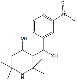 3-(hydroxy{3-nitrophenyl}methyl)-2,2,6,6-tetramethyl-4-piperidinol 구조식 이미지