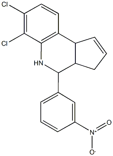 6,7-dichloro-4-{3-nitrophenyl}-3a,4,5,9b-tetrahydro-3H-cyclopenta[c]quinoline Structure